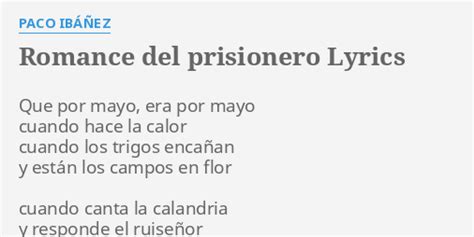 Romance del prisionero Lyrics .